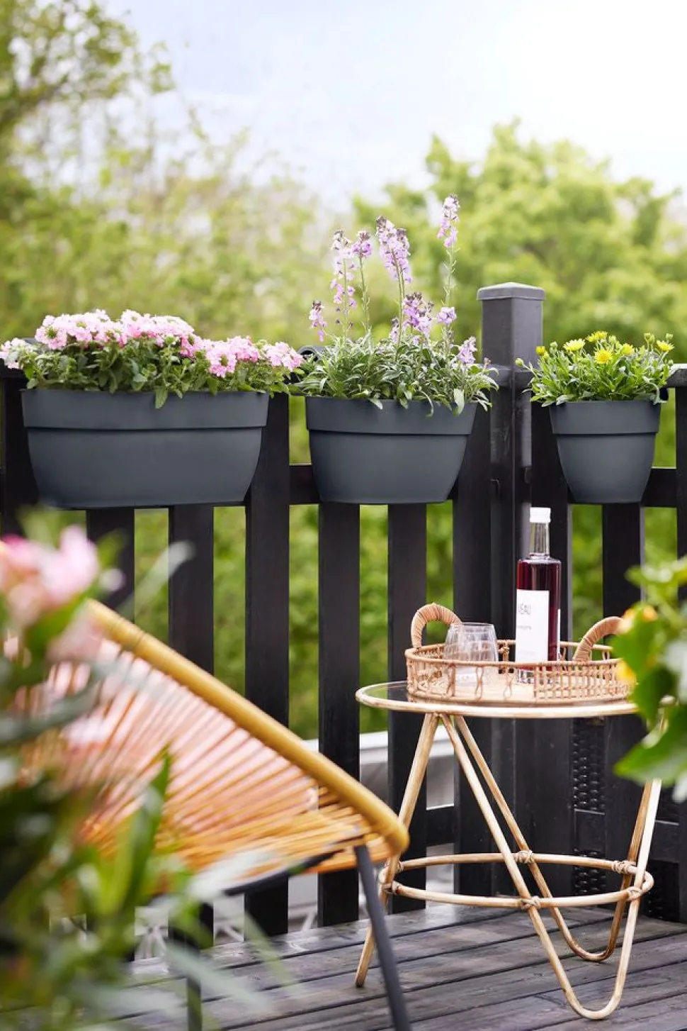 Elho Balkonkasten Vibia Easyhanger anthrazit 20,5 x 24,1 x 26,5 cm