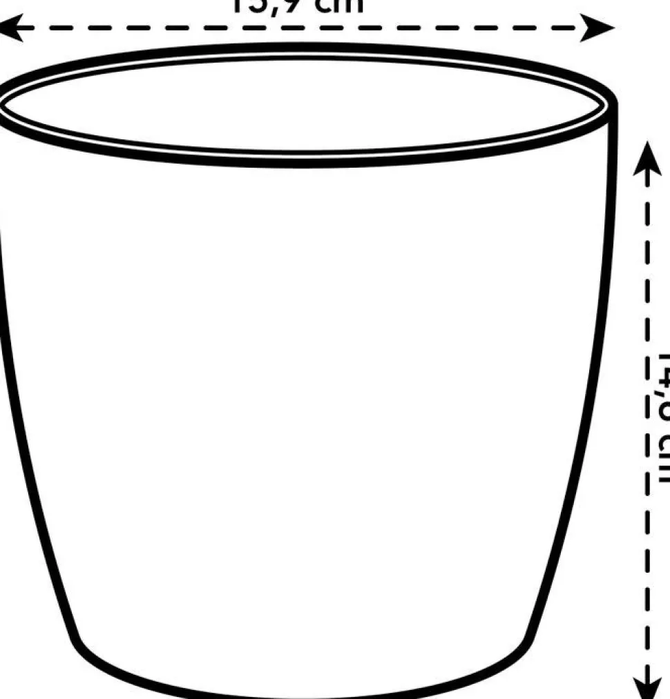 Elho Blumentopf Brussels rund D 15,9 cm H 14,6 cm weiß