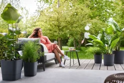 Elho Blumentopf greensense aqua care grau 38 x 38 x 39 cm