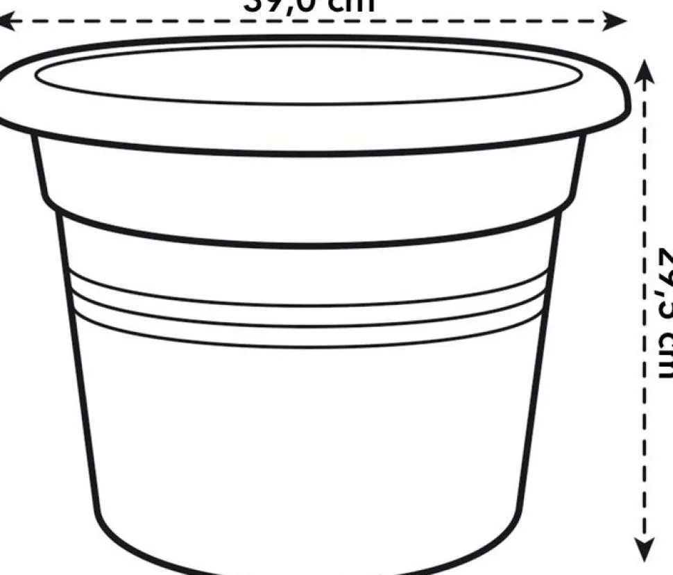 Elho green basics Blumentopf D 40 cm H 29,5 cm schwarz