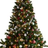 Everlands künstlicher Weihnachtsbaum Imperial rot / weiß D 137 H 210 cm mit 380 LEDs