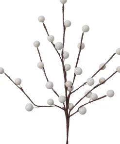Everlands Weihnachtszweig mit Beeren weiß 26 cm