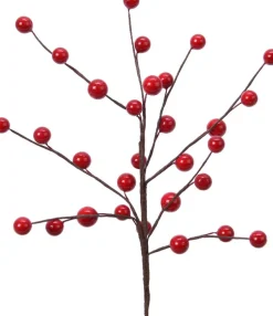 Everlands Weihnachtszweig mit Beeren rot 26 cm