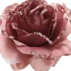 Everlands Weihnachtsschmuck Rose mit Clip rosa D 14 H 8,5 cm
