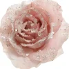 Everlands Weihnachtsschmuck Rose mit Clip rosa D 14 H 8,5 cm