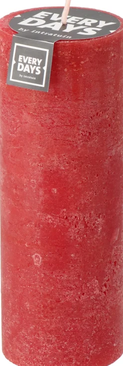 Everydays by Intratuin Stumpenkerze Rustic dunkelrot 100 Std. D 7 H 19 cm