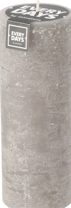 Everydays by Intratuin Stumpenkerze Rustic hellgrau 100 Std. D 7 H 19 cm
