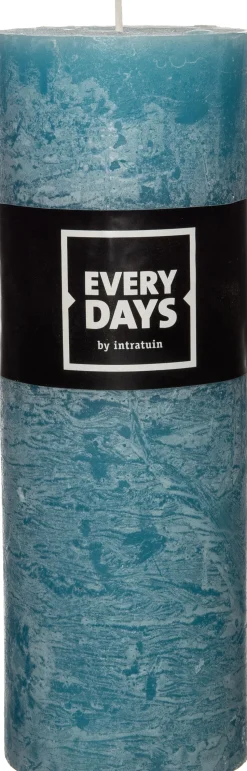Everydays by Intratuin Stumpenkerze Rustic blau 82 Std. D 6,8 H 19 cm