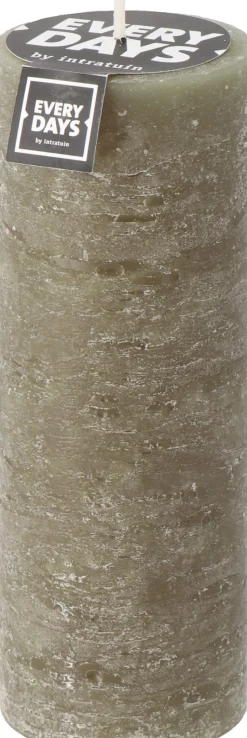 Everydays by Intratuin Stumpenkerze Rustic dunkelgrün 100 Std. D 7 H 19 cm