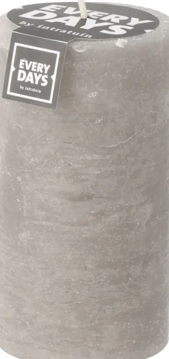 Everydays by Intratuin Stumpenkerze Rustic hellgrau 75 Std. D 7 H 13 cm