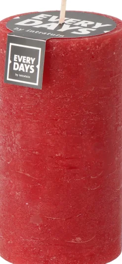 Everydays by Intratuin Stumpenkerze Rustic dunkelrot 75 Std. D 7 H 13 cm