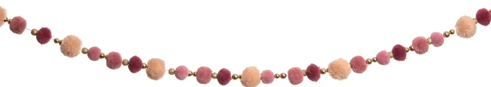 Girlande mit Kugeln rot / rosa 140 cm