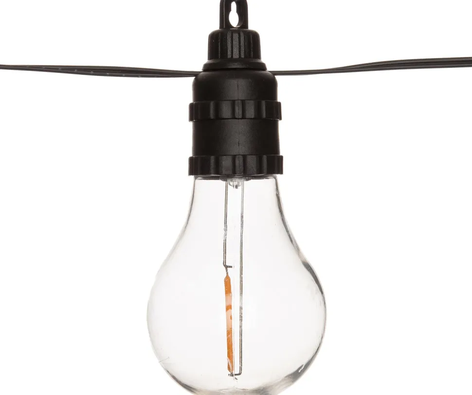 Glühbirnenlichterkette innen/außen 5 m mit 10 Birnen warmweiß