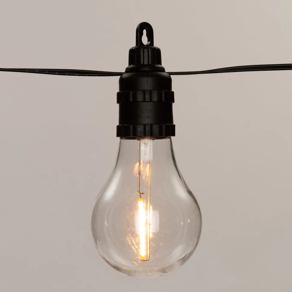 Glühbirnenlichterkette innen/außen 5 m mit 10 Birnen warmweiß