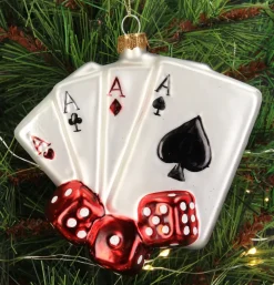 HD Collection Weihnachtsbaumschmuck Karten rot 11 x 3,9 x 11,7 cm