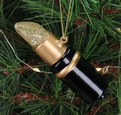 HD Collection Weihnachtsbaumschmuck Lippenstift schwarz 2,8 x 3 x 9,3 cm