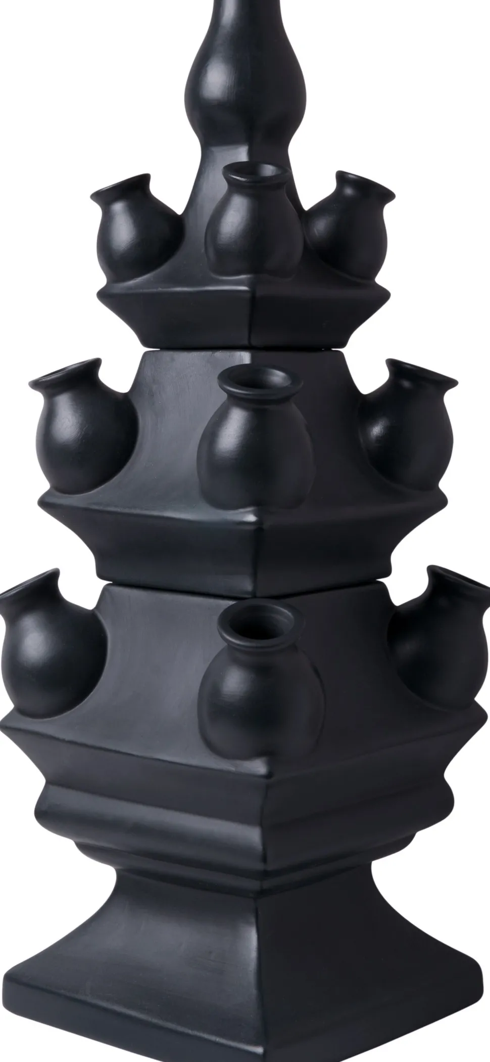 Heinen Delfts blau x Intratuin Tulpenvase schwarz D 15 H 40 cm