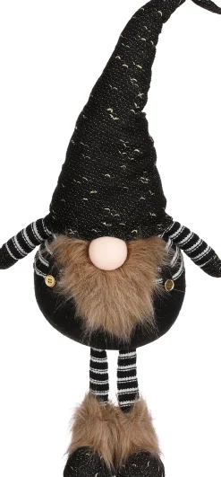 House of Seasons kerstfiguur Wichtel Karel schwarz 25 x 18 x 70 cm