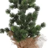 House of Seasons Künstlicher Weihnachtsbaum mit Jute-Fuß D 17 H 34 cm mit 10 LEDs warmweiß