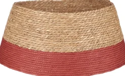 House of Seasons Korb für Weihnachtsbaum rot / braun D 58 H 26 cm