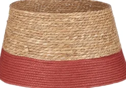 House of Seasons Korb für Weihnachtsbaum rot / braun D 50 H 26 cm
