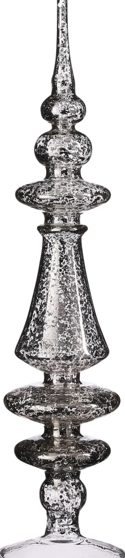 House of Seasons Tischdekoration Weihnachten silber D 9 H 36 cm