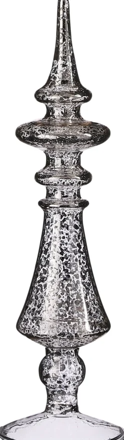 House of Seasons Tischdekoration Weihnachten silber D 9 H 29 cm