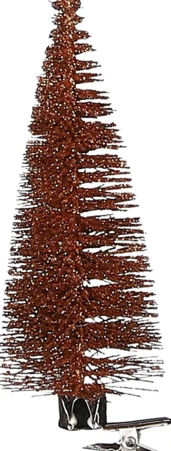 House of Seasons Weihnachtsschmuck Baum mit Clip orange D 5 H 13 cm 6 St.