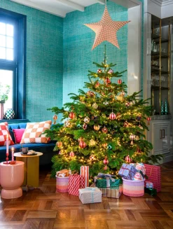 House of Seasons Weihnachtskugel Jolly rot / rosa / gold D 10 cm