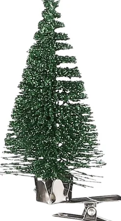 House of Seasons Weihnachtsschmuck Baum mit Clip grün D 4 H 9 cm 6 St.