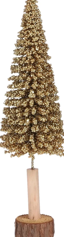 House of Seasons Weihnachtsdeko Baum gold D 11 H 40 cm