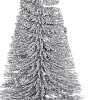 House of Seasons Weihnachtsschmuck Baum mit Clip silber D 4 H 9 cm 6 St.