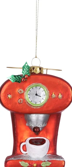 House of Seasons Weihnachtsbaumschmuck espressomachine rot 3 x 2 x 4,5 cm