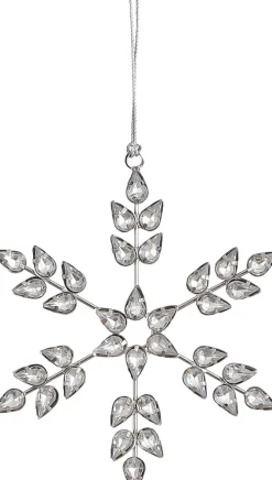 House of Seasons Weihnachtsbaumschmuck Schneeflocke silber D 13 H 2 cm