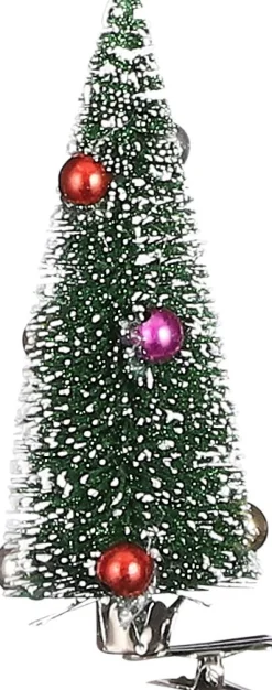 House of Seasons Weihnachtsschmuck Baum mit Clip grün D 5 H 13 cm 6 St.