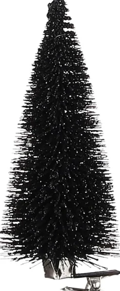 House of Seasons Weihnachtsschmuck Baum mit Clip schwarz 5 x 5 x 13 cm 6 St.