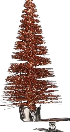 House of Seasons Weihnachtsschmuck Baum mit Clip orange D 4 H 9 cm 6 St.