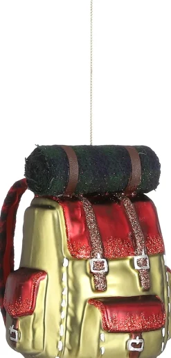 House of Seasons Weihnachtsbaumschmuck Rucksack rot 9,5 x 7,5 x 12 cm