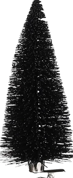 House of Seasons Weihnachtsschmuck Baum mit Clip schwarz D 6,5 H 16 cm 3 St.