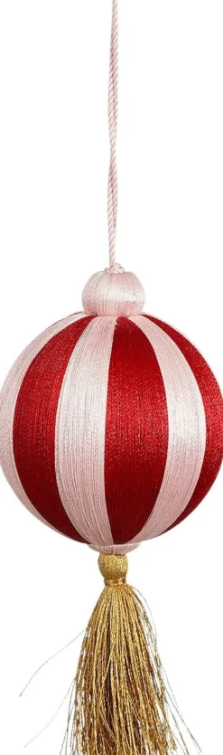 House of Seasons Weihnachtskugel Jolly rot / rosa D 8 H 14 cm
