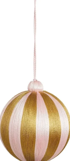 House of Seasons Weihnachtskugel Jolly gold / rosa D 10 cm