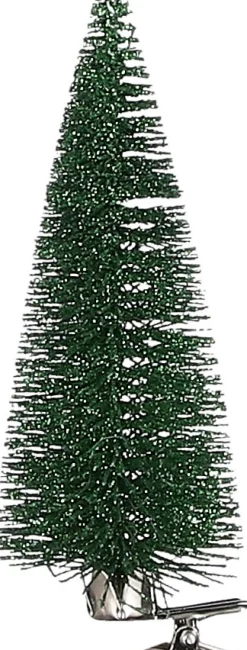 House of Seasons Weihnachtsschmuck Baum mit Clip grün D 5 H 13 cm 6 St.