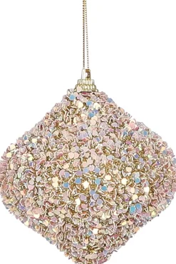 House of Seasons Weihnachtskugel Zwiebel silber 8 x 8,5 cm