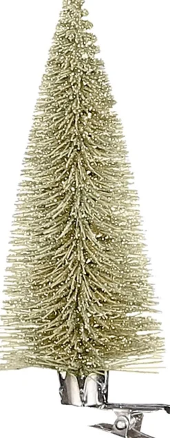 House of Seasons Weihnachtsschmuck Baum mit Clip champagne D 5 H 13 cm 6 St.