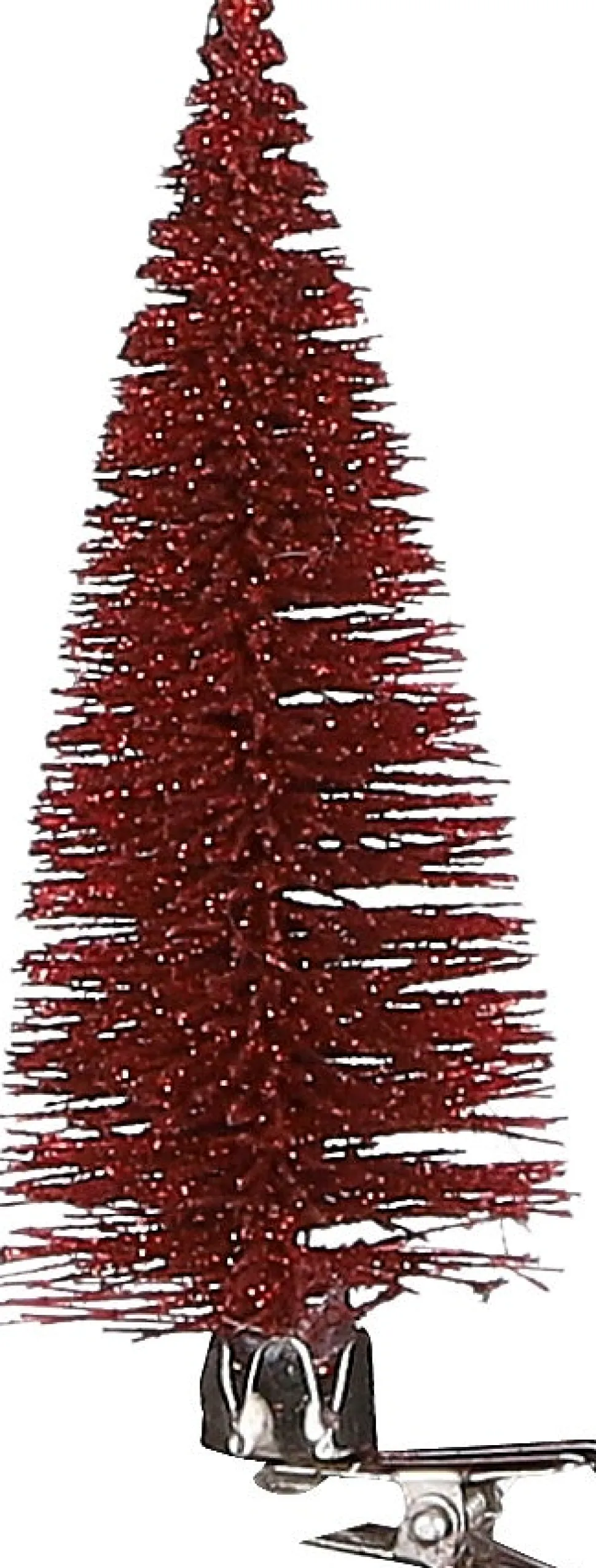 House of Seasons Weihnachtsschmuck Baum mit Clip rot D 5 H 13 cm 6 St.