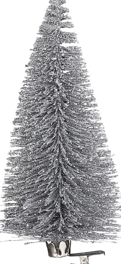 House of Seasons Weihnachtsschmuck Baum mit Clip silber D 6,5 H 16 cm 3 St.