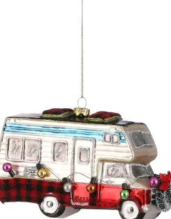 House of Seasons Weihnachtsbaumschmuck Camper silber 6,5 x 15 x 9 cm