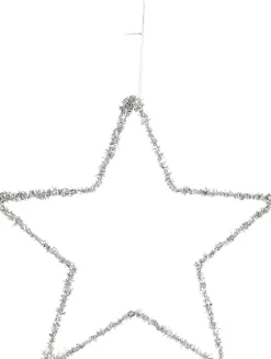 House of Seasons Weihnachtsanhänger Stern silber D 25 cm