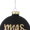 House of Seasons Weihnachtskugel XMAS schwarz D 8 cm