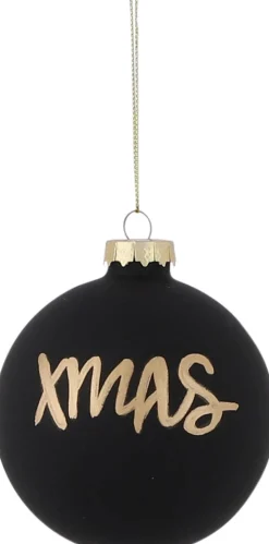 House of Seasons Weihnachtskugel XMAS schwarz D 8 cm